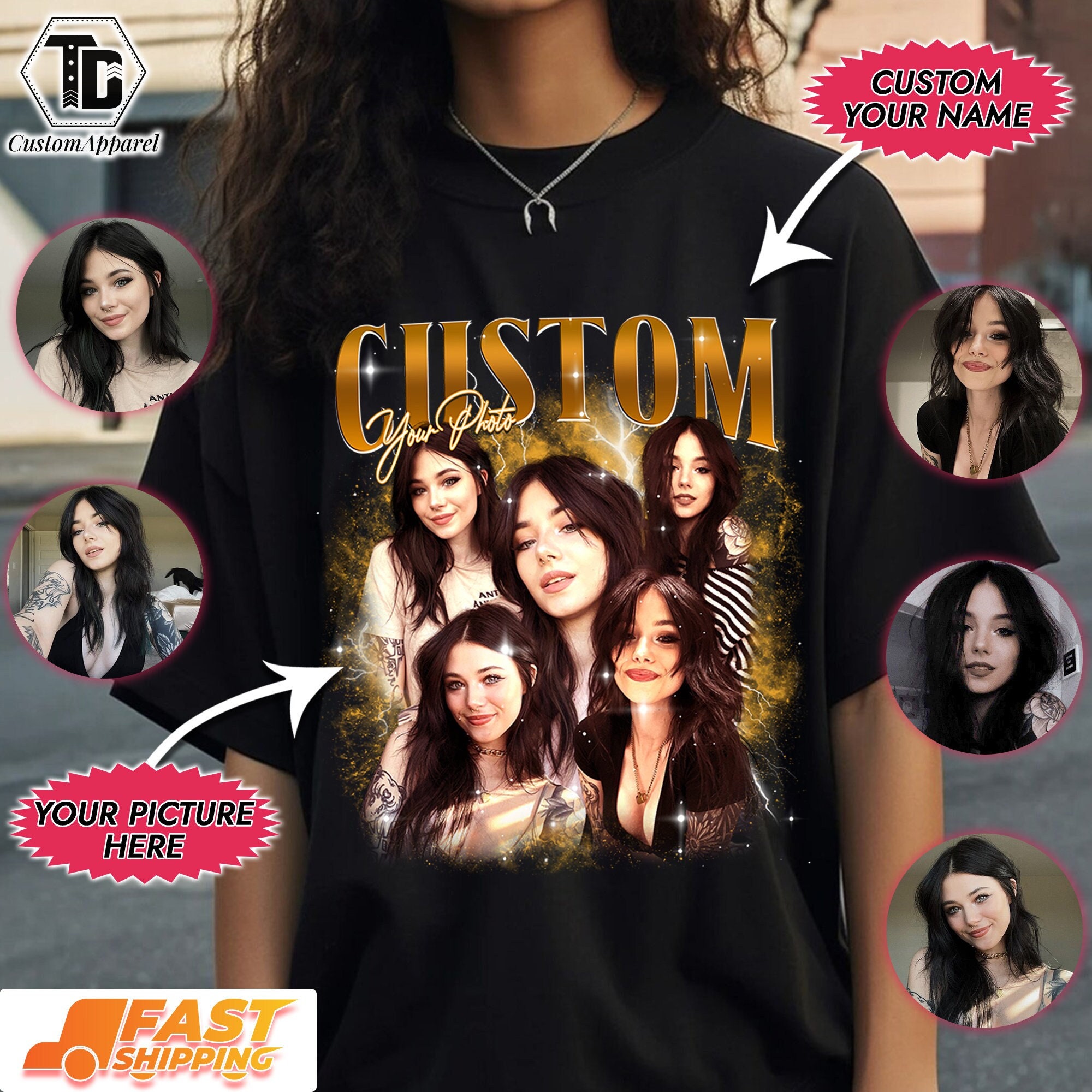 Comfort Colors Custom Your Own Photo Shirts, Graphic Girlfriend Comfort Colors, Custom Photo Vintage Graphic 90s Rap Tee, Insert Your Design