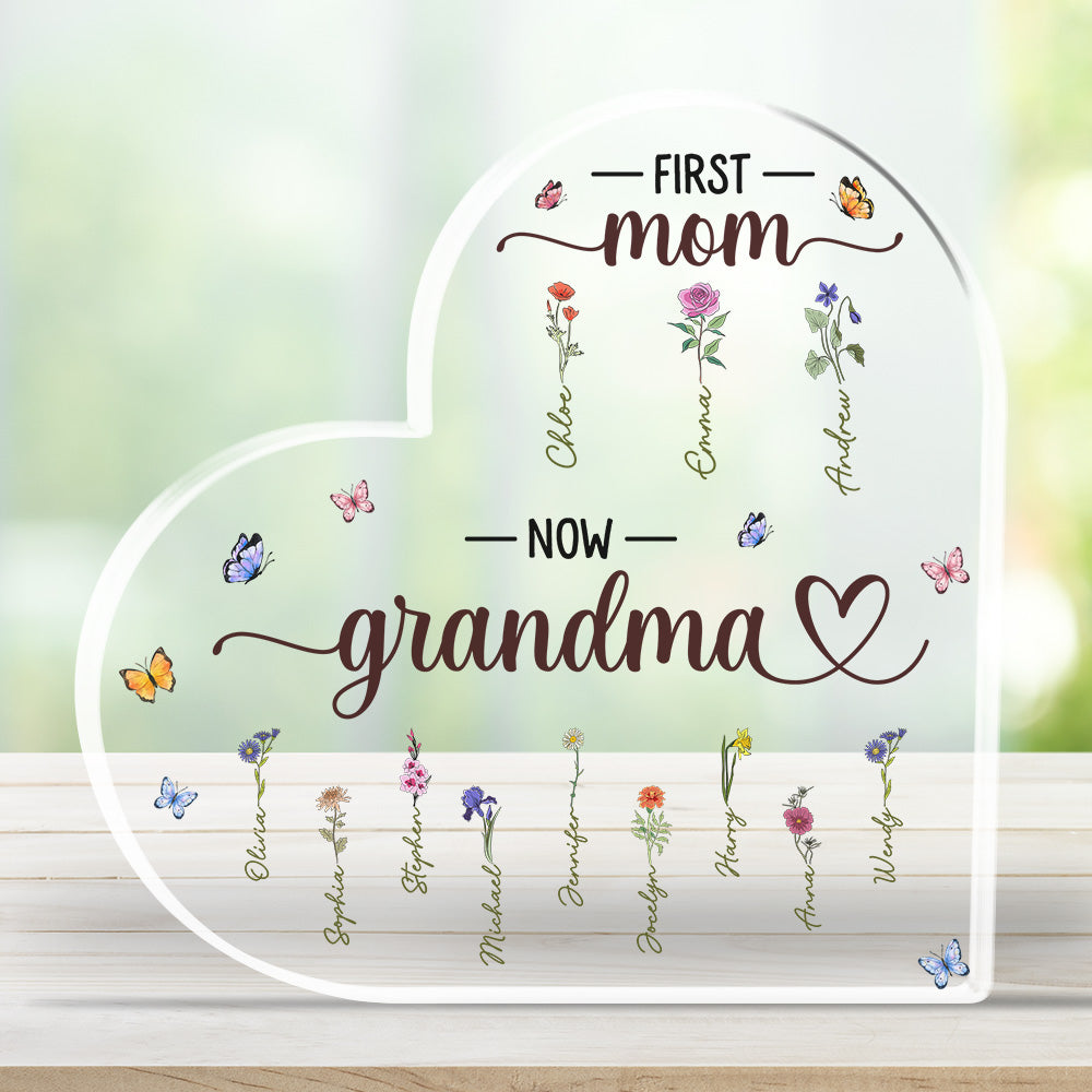 First Mom Now Grandma – Personalized Custom Acrylic Plaque