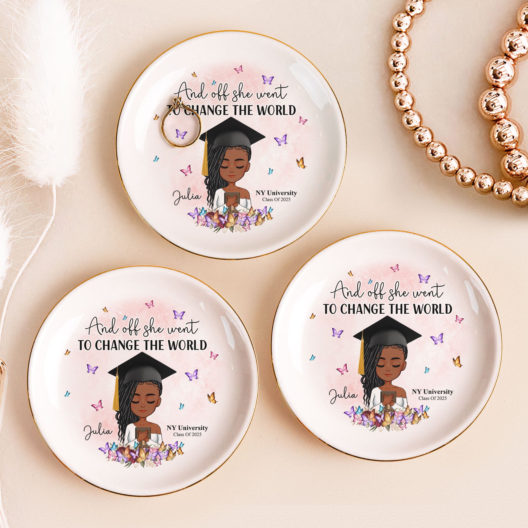 Graduation She Went To Change The World – Personalized Jewelry Dish