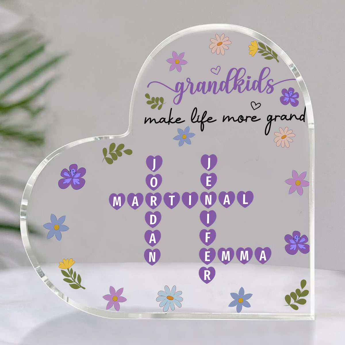 Grandkids Make Life More Grand Crossword – Personalized Custom Acrylic Plaque