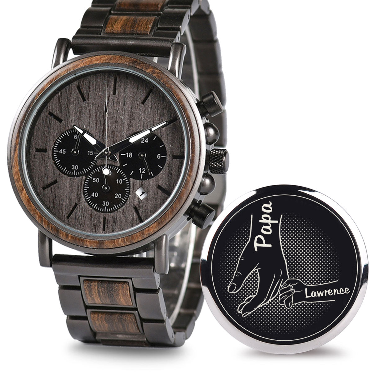 Hand In Hand Together – Personalized Engraved Wooden Watches GQ026
