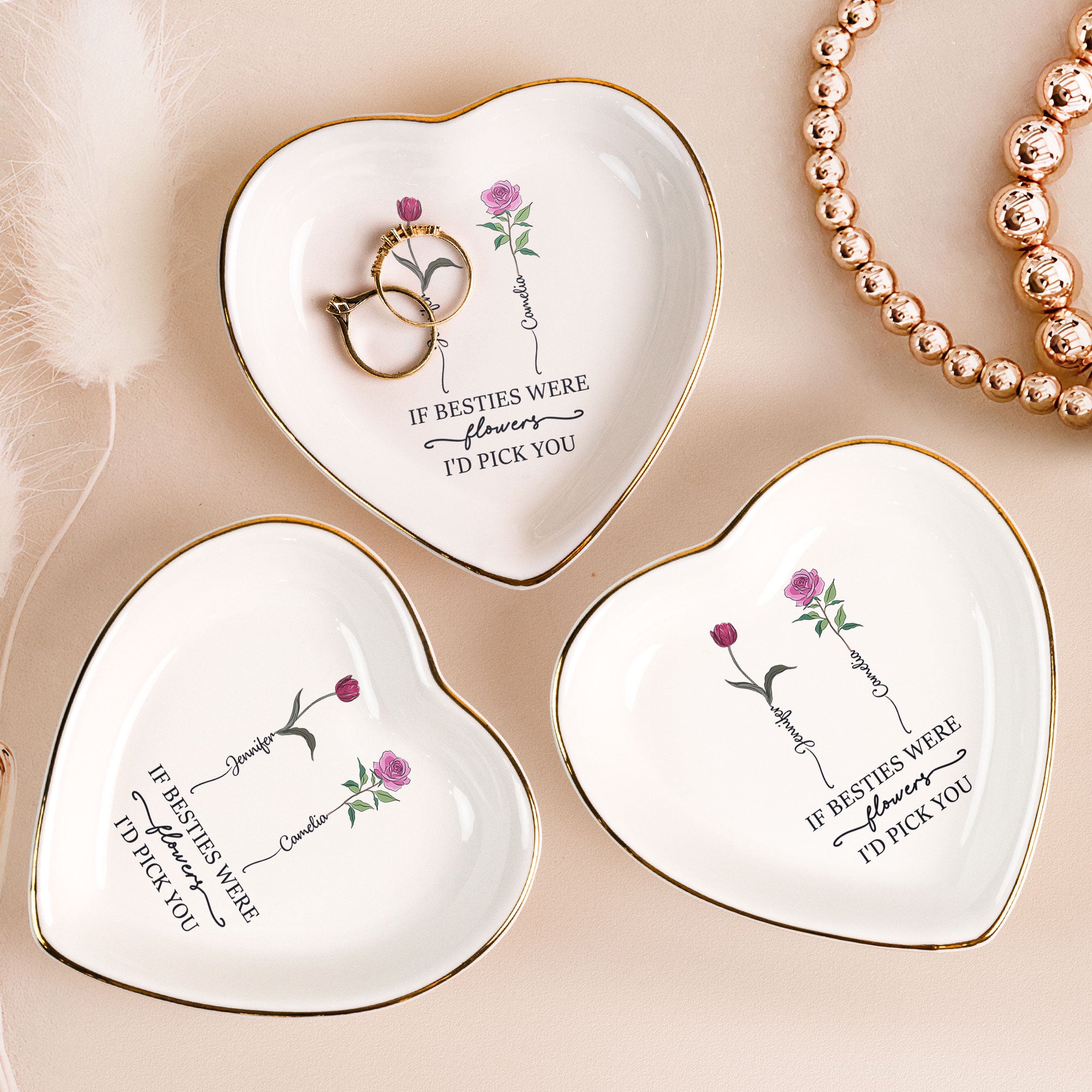 If Besties Were Flowers I’d Pick You – Custom Birth Flower – Personalized Ring Dish